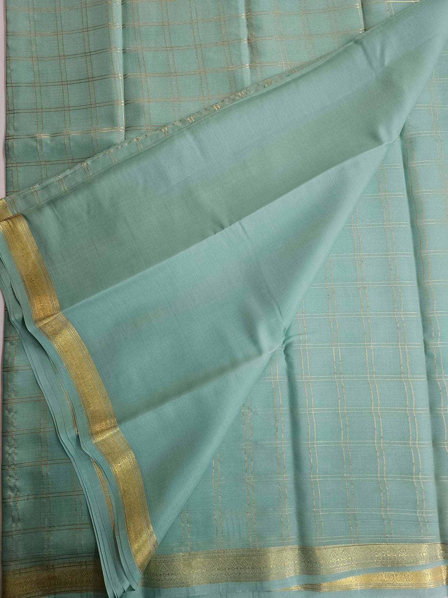 LIGHT GREEN - PURE MYSORE CREPE SILK