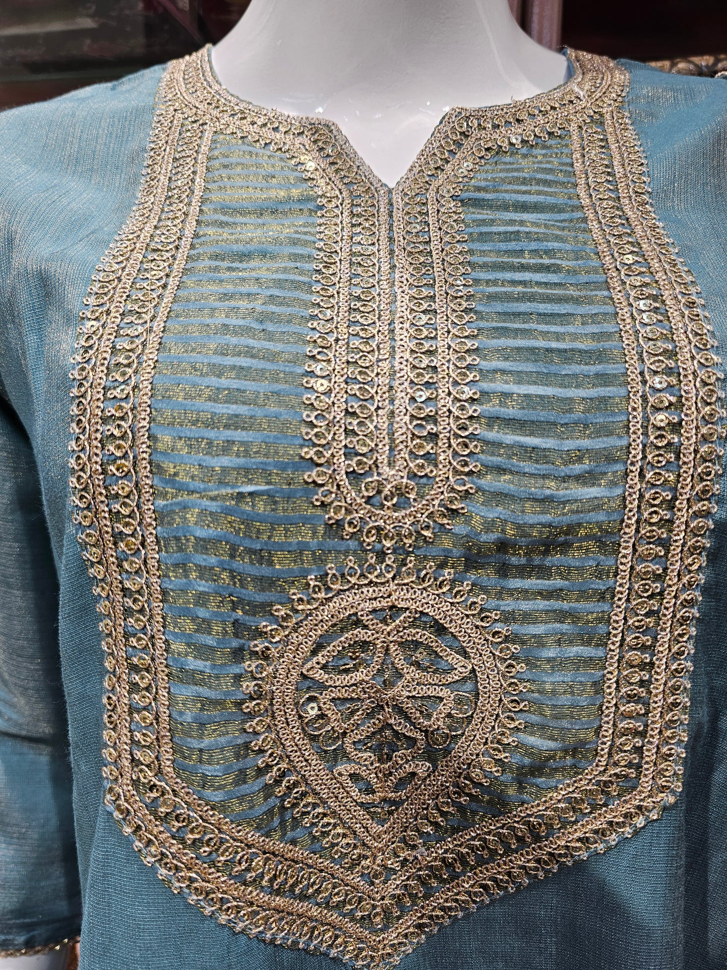 SEA BLUE - PARTY WEAR SALWAR SUIT