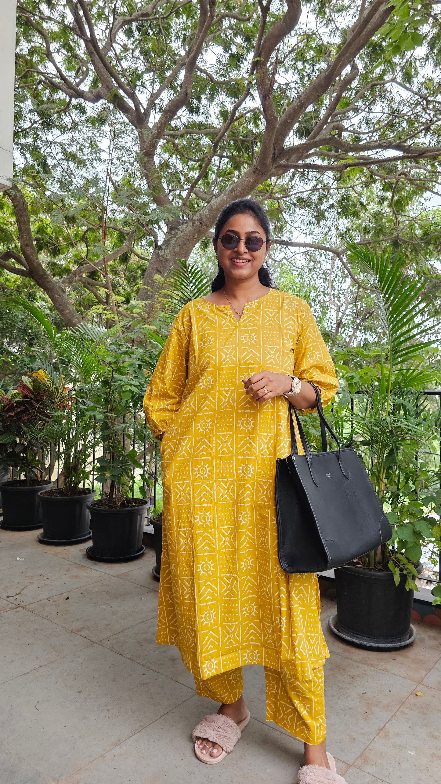 YELLOW- PURE COTTON CO-ORD SET
