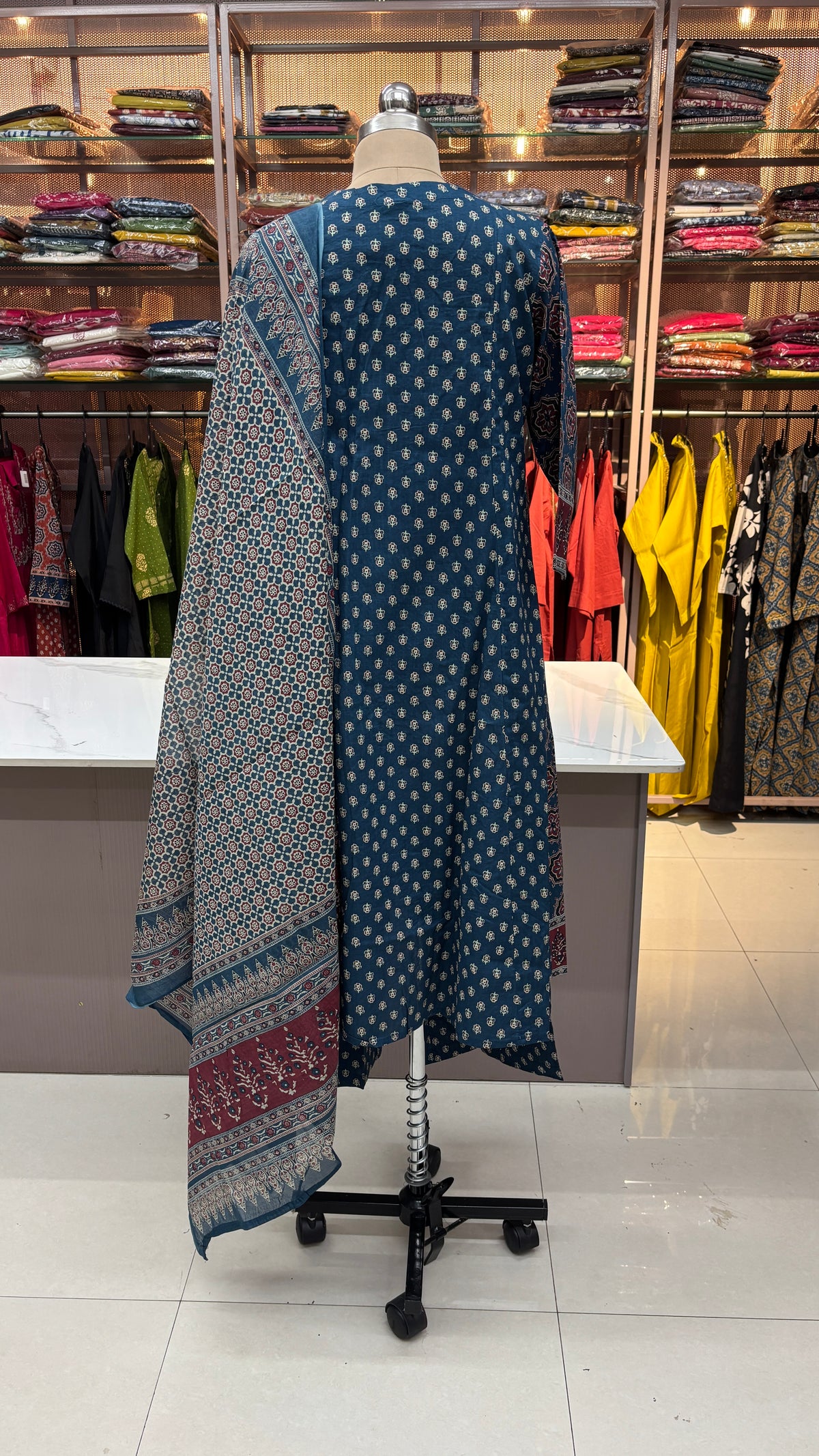BLUE - PURE COTTON KURTA SET