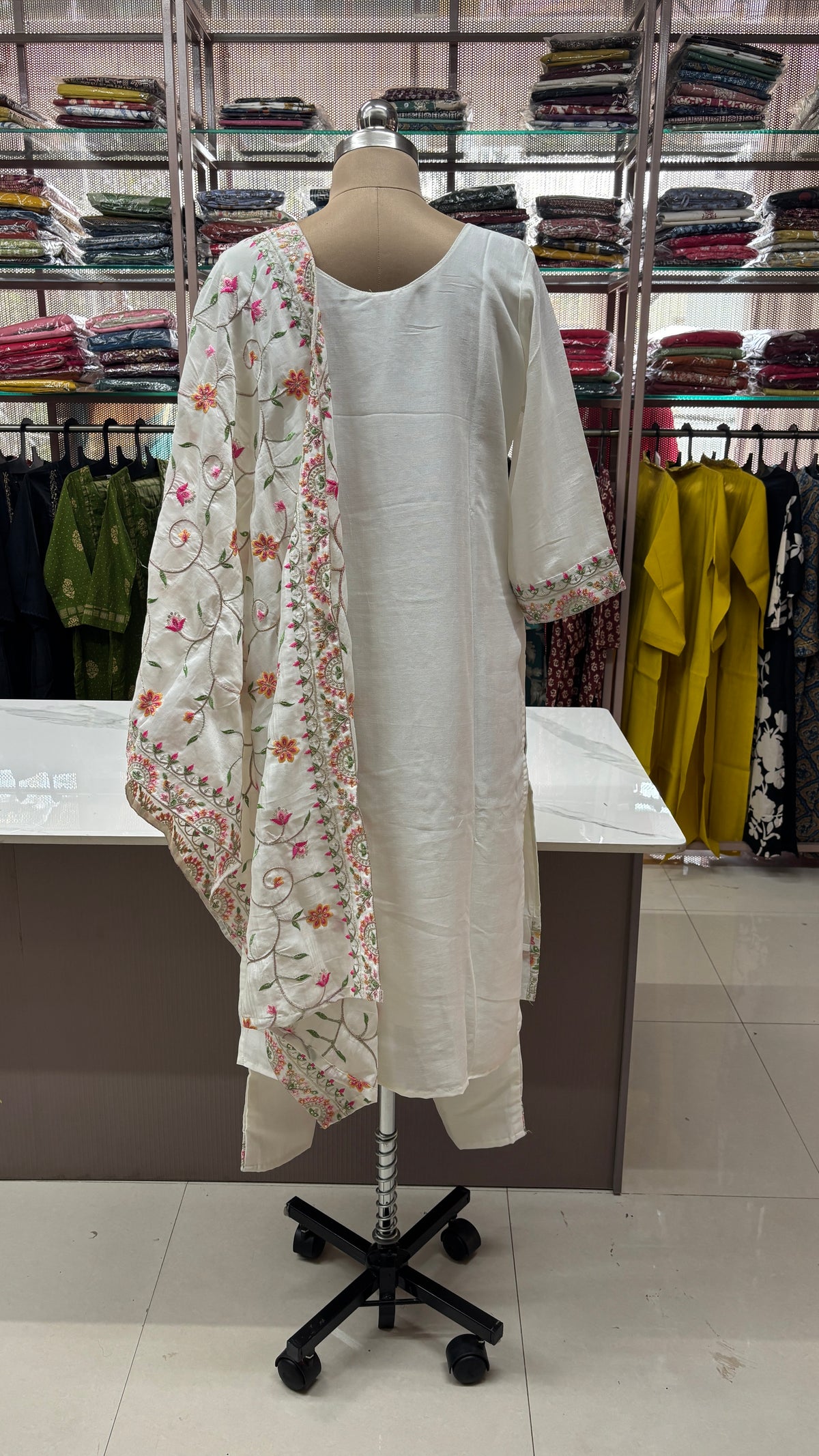 WHITE - PARTY WEAR SALWAR SUIT