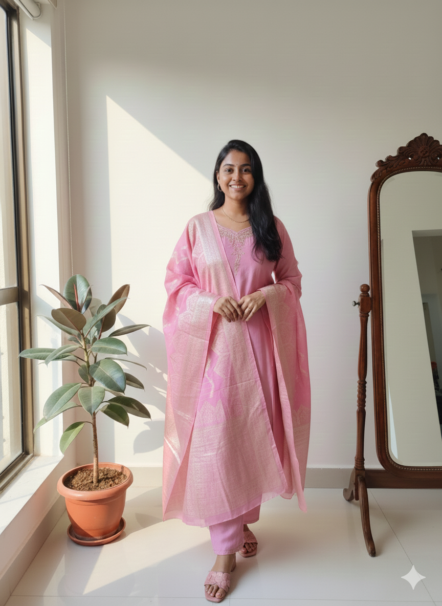 BABY PINK - PARTY WEAR SALWAR SUIT