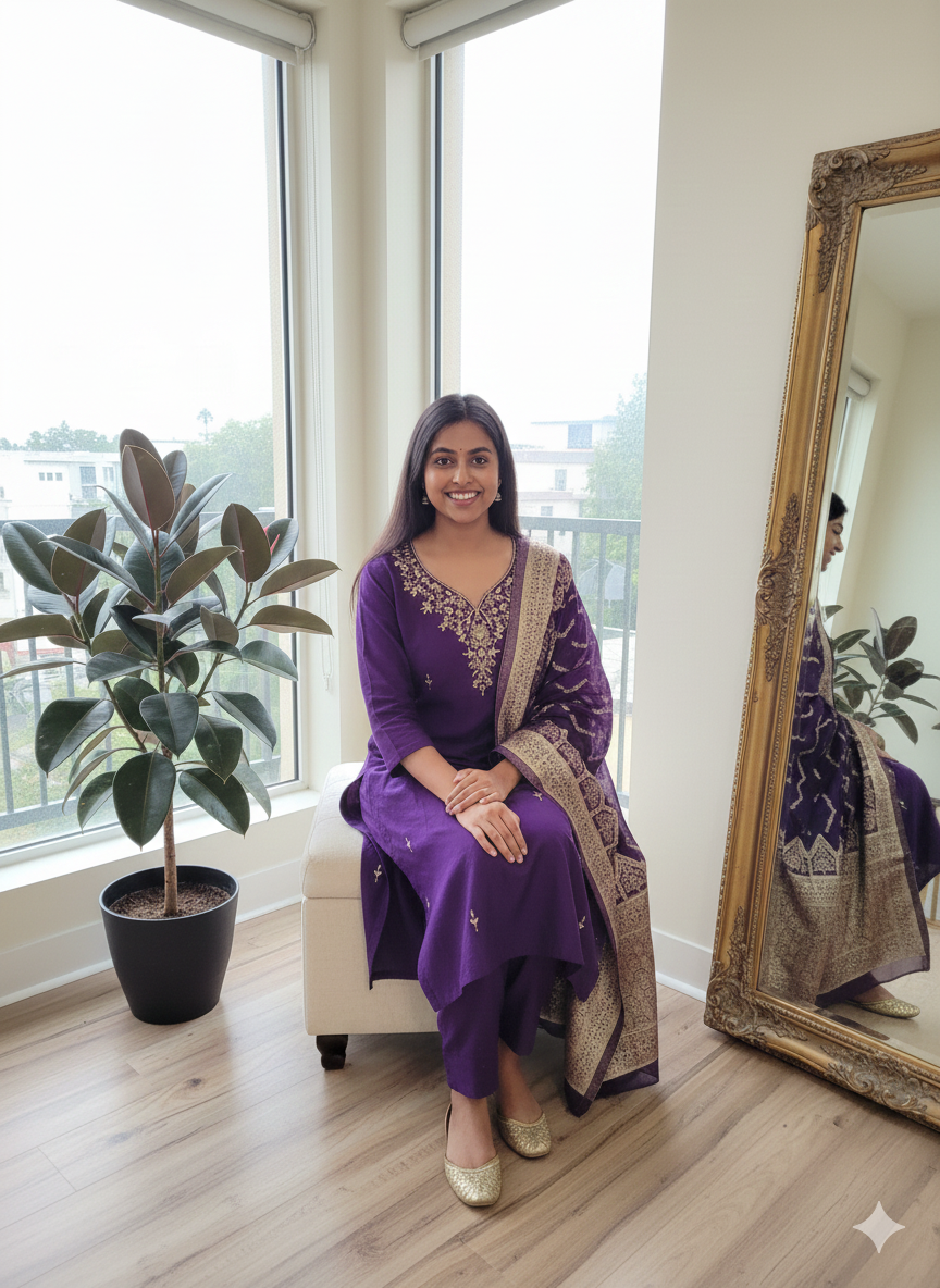 PURPLE - PARTY WEAR SALWAR SUIT