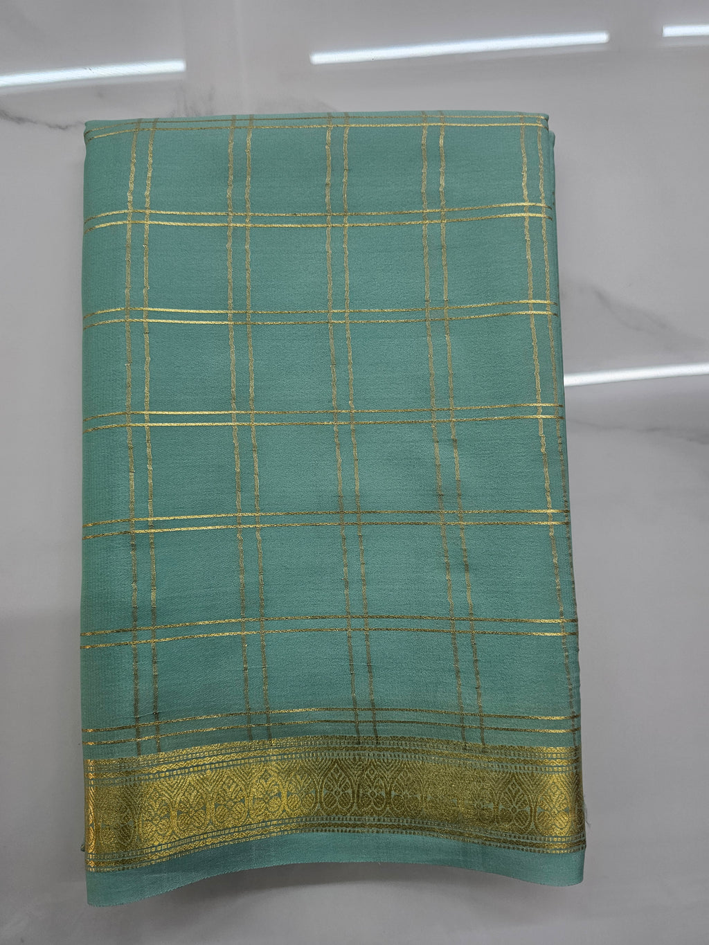 LIGHT GREEN  - PURE MYSORE CREPE SILK