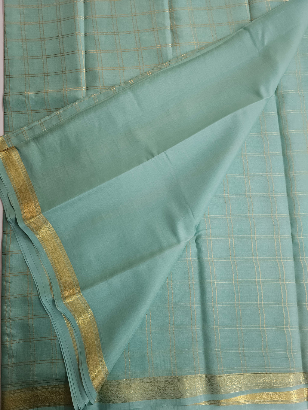 LIGHT GREEN  - PURE MYSORE CREPE SILK