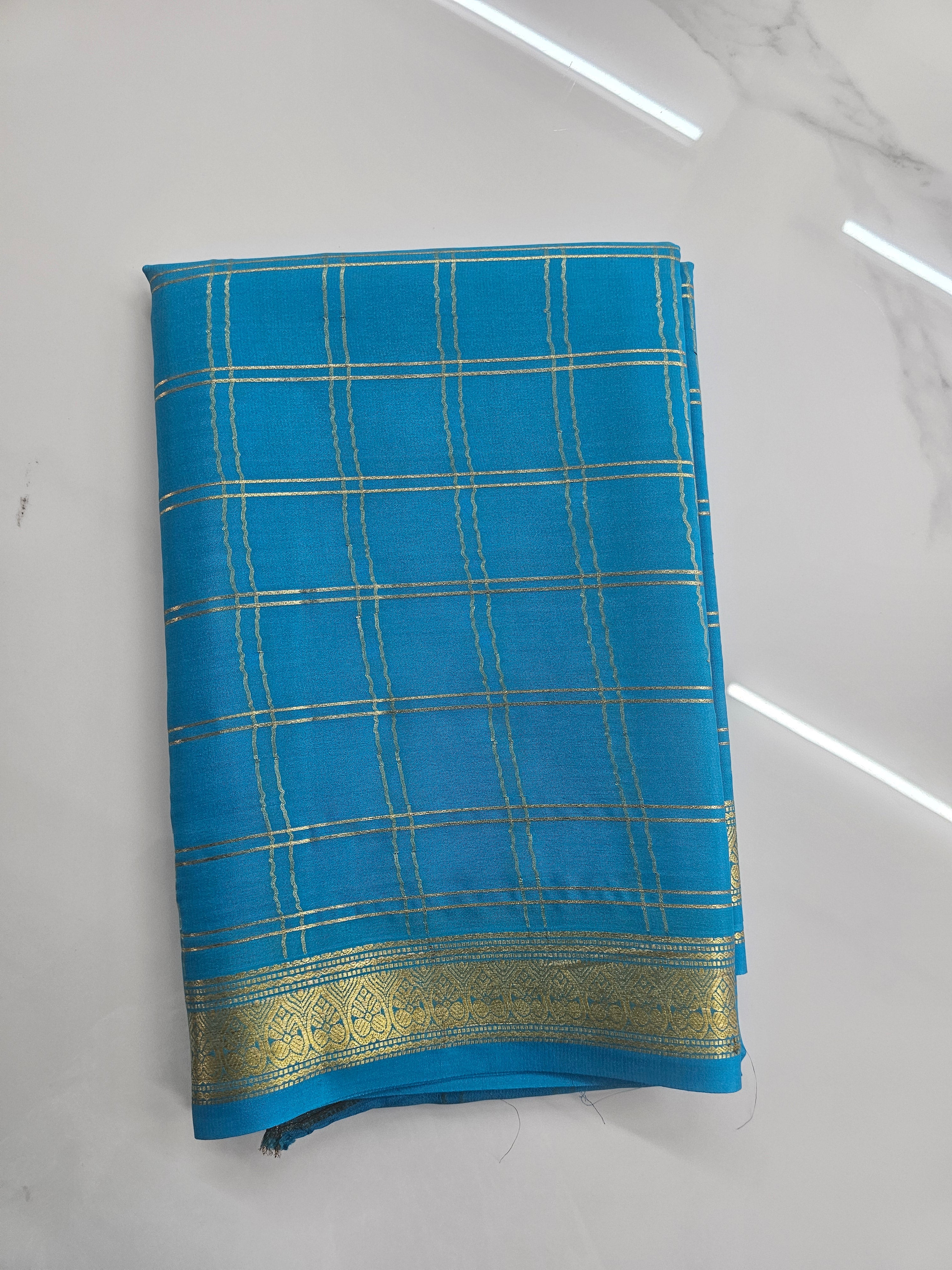 BLUE - PURE MYSORE CREPE SILK