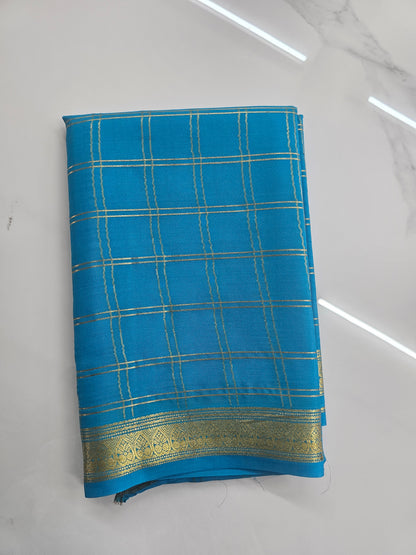 BLUE - PURE MYSORE CREPE SILK