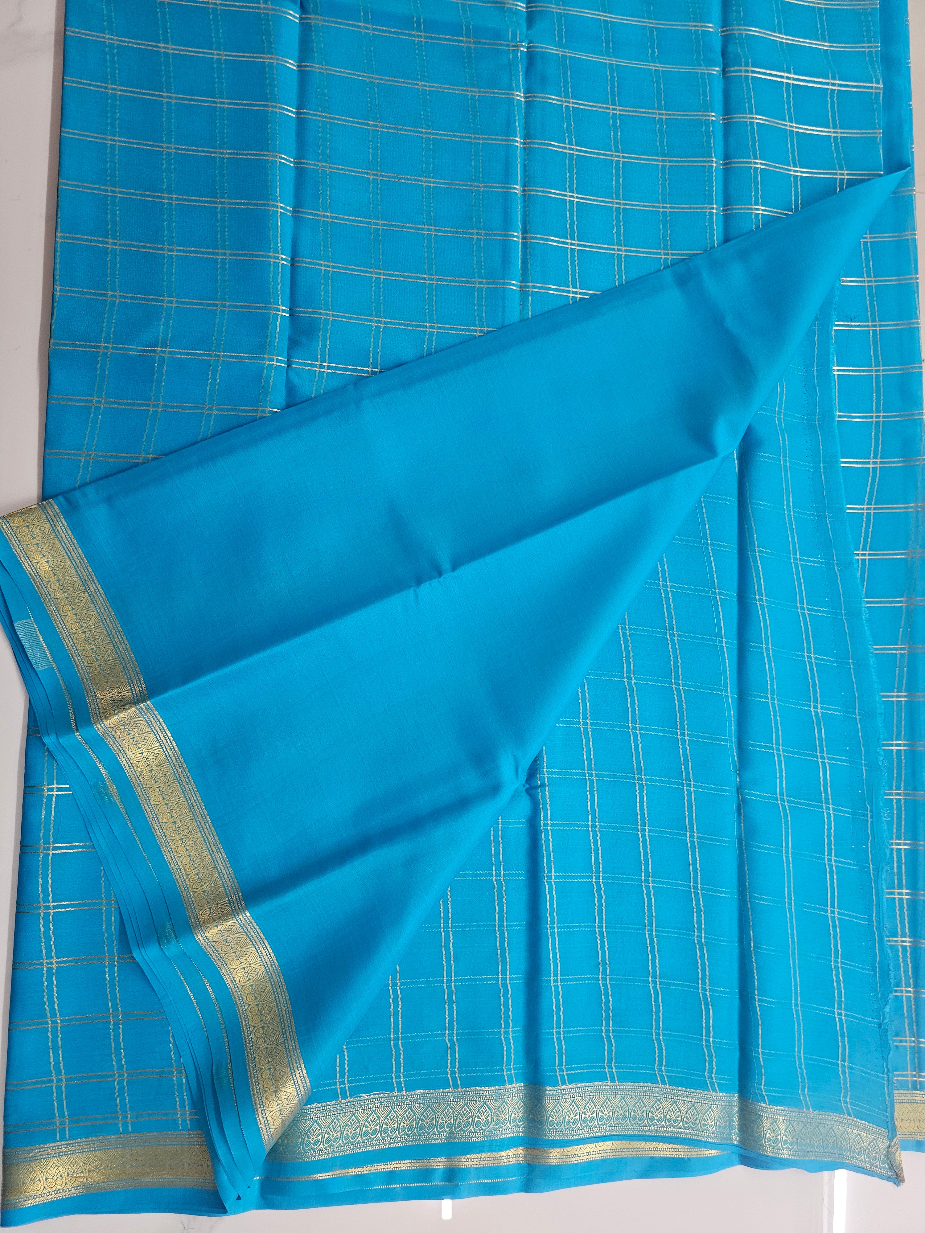 BLUE - PURE MYSORE CREPE SILK