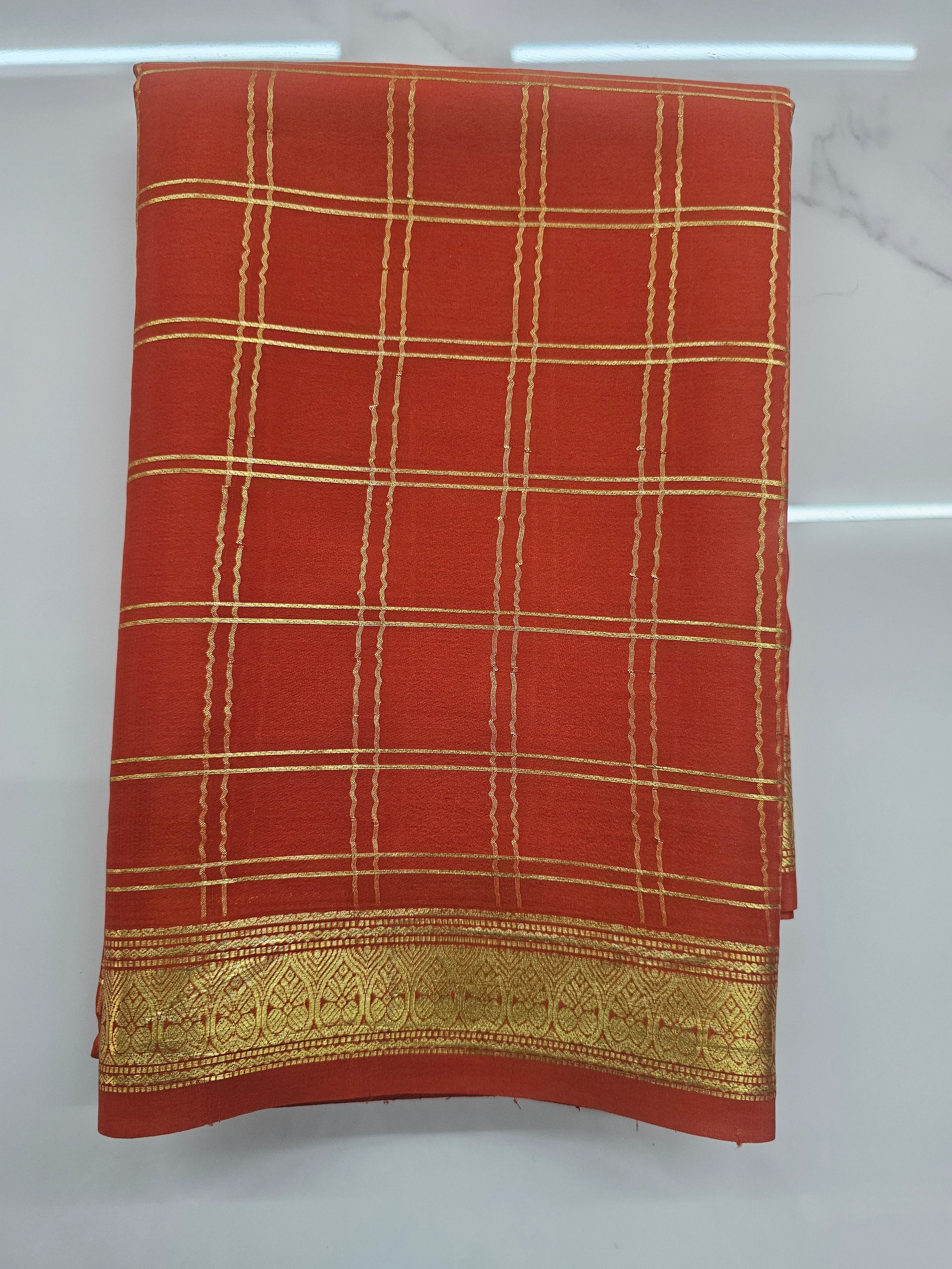 ORANGE - PURE MYSORE CREPE SILK