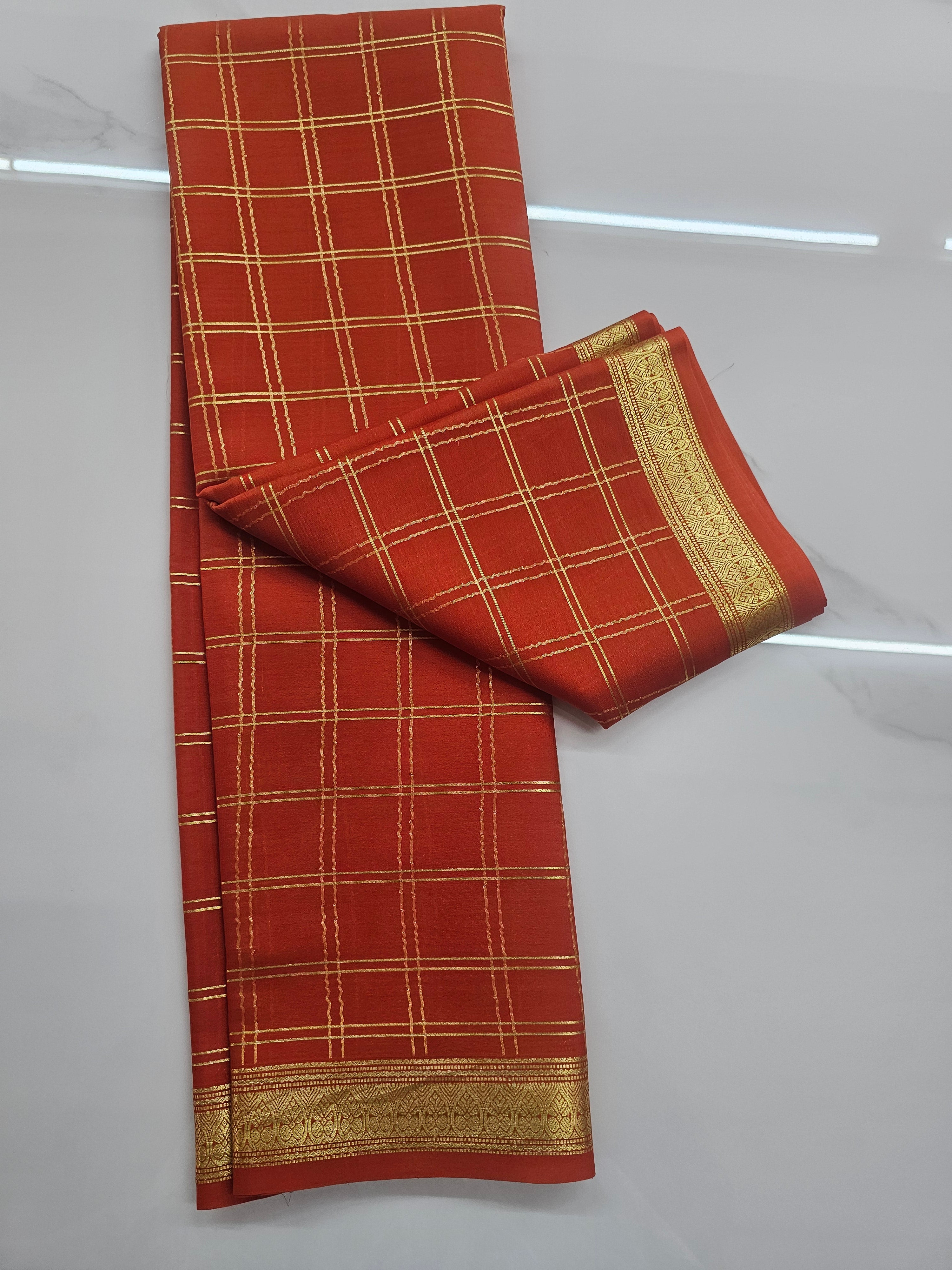 ORANGE - PURE MYSORE CREPE SILK