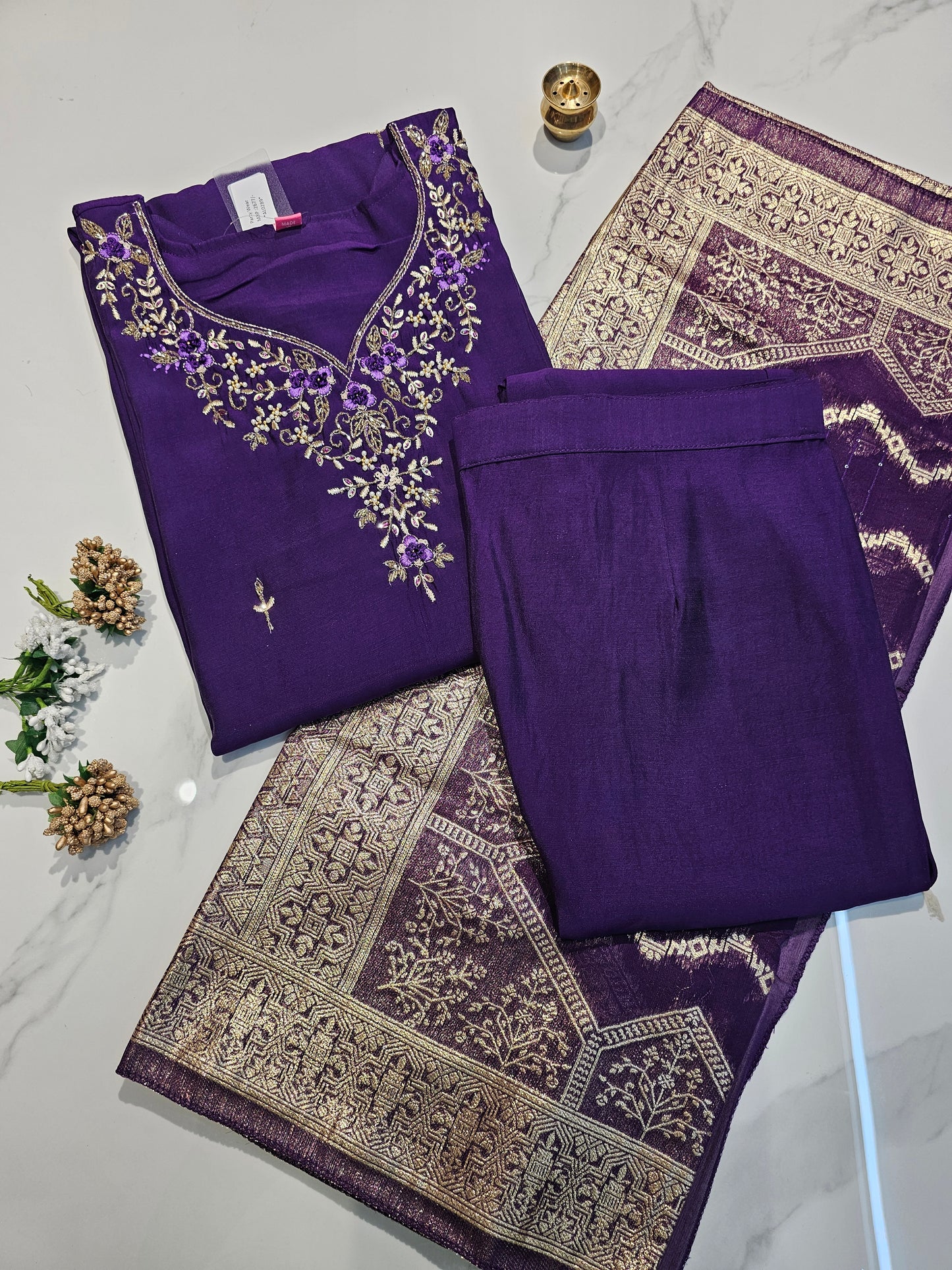 PURPLE - PARTY WEAR SALWAR SUIT