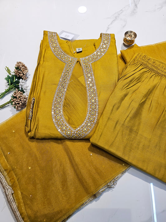 YELLOW- PARTY/FESTIVE WEAR SALWAR SUIT