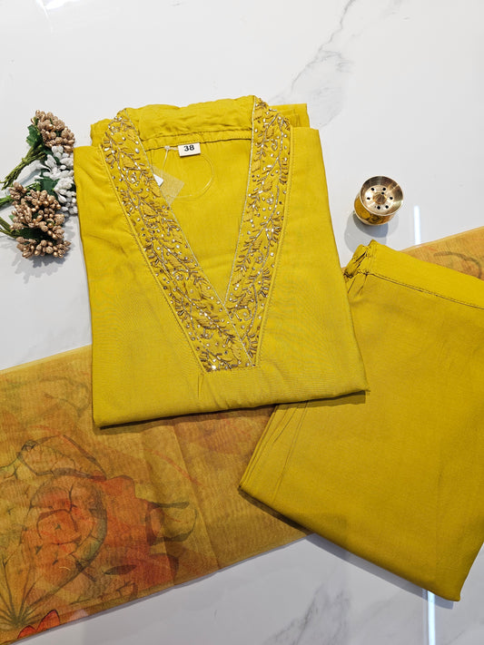 YELLOW- PARTY/FESTIVE WEAR SALWAR SUIT