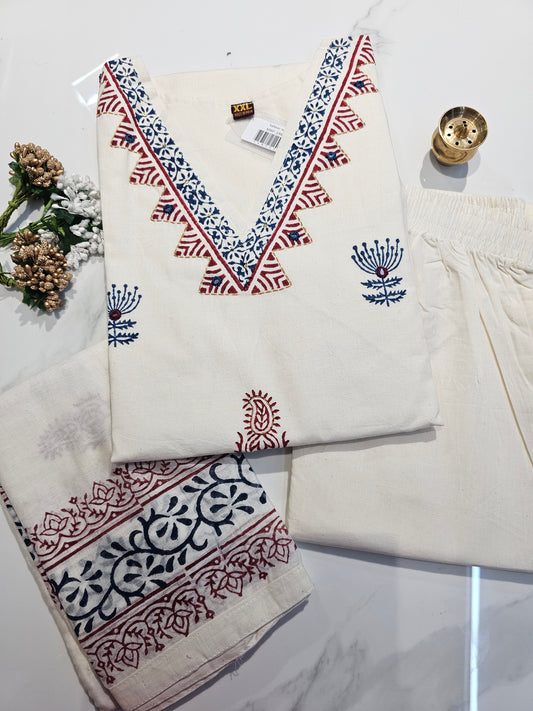 WHITE - COTTON SALWAR SUIT