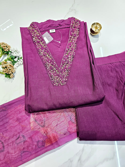 PURPLE- PARTY/FESTIVE WEAR SALWAR SUIT