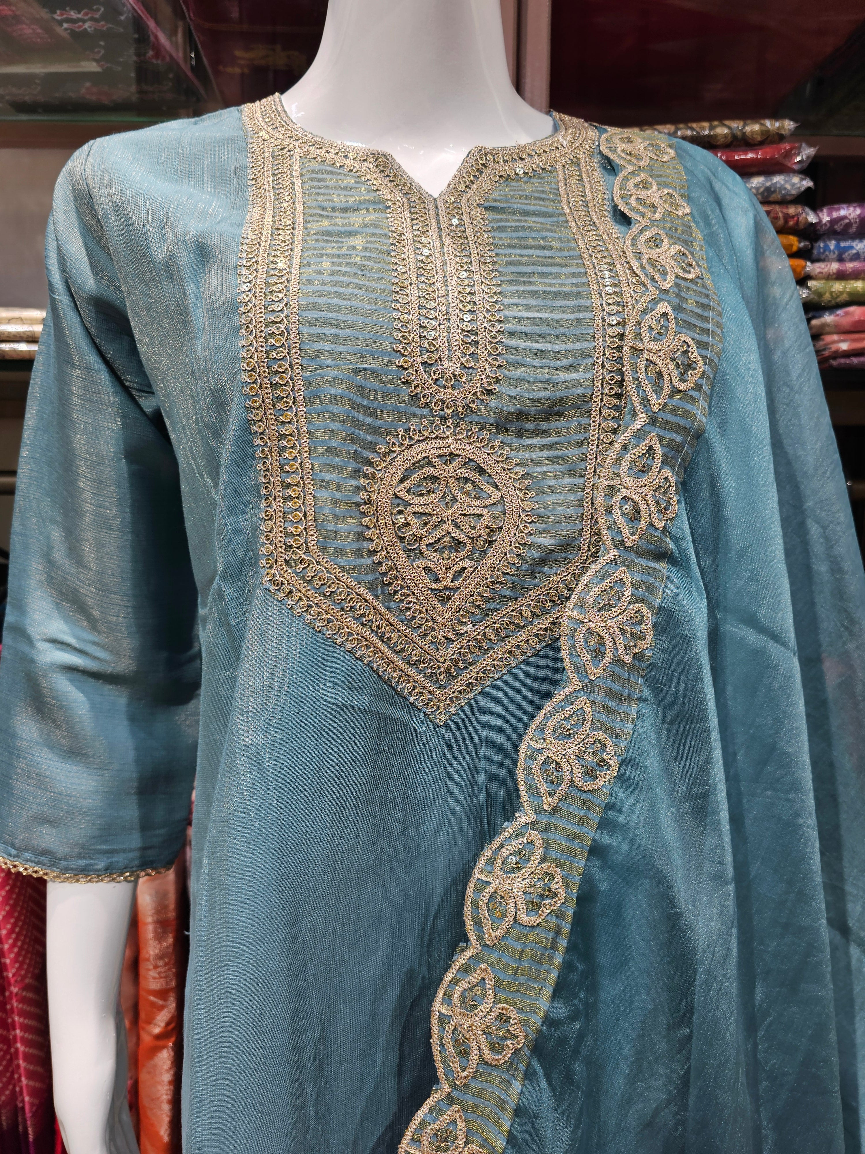 SEA BLUE - PARTY WEAR SALWAR SUIT