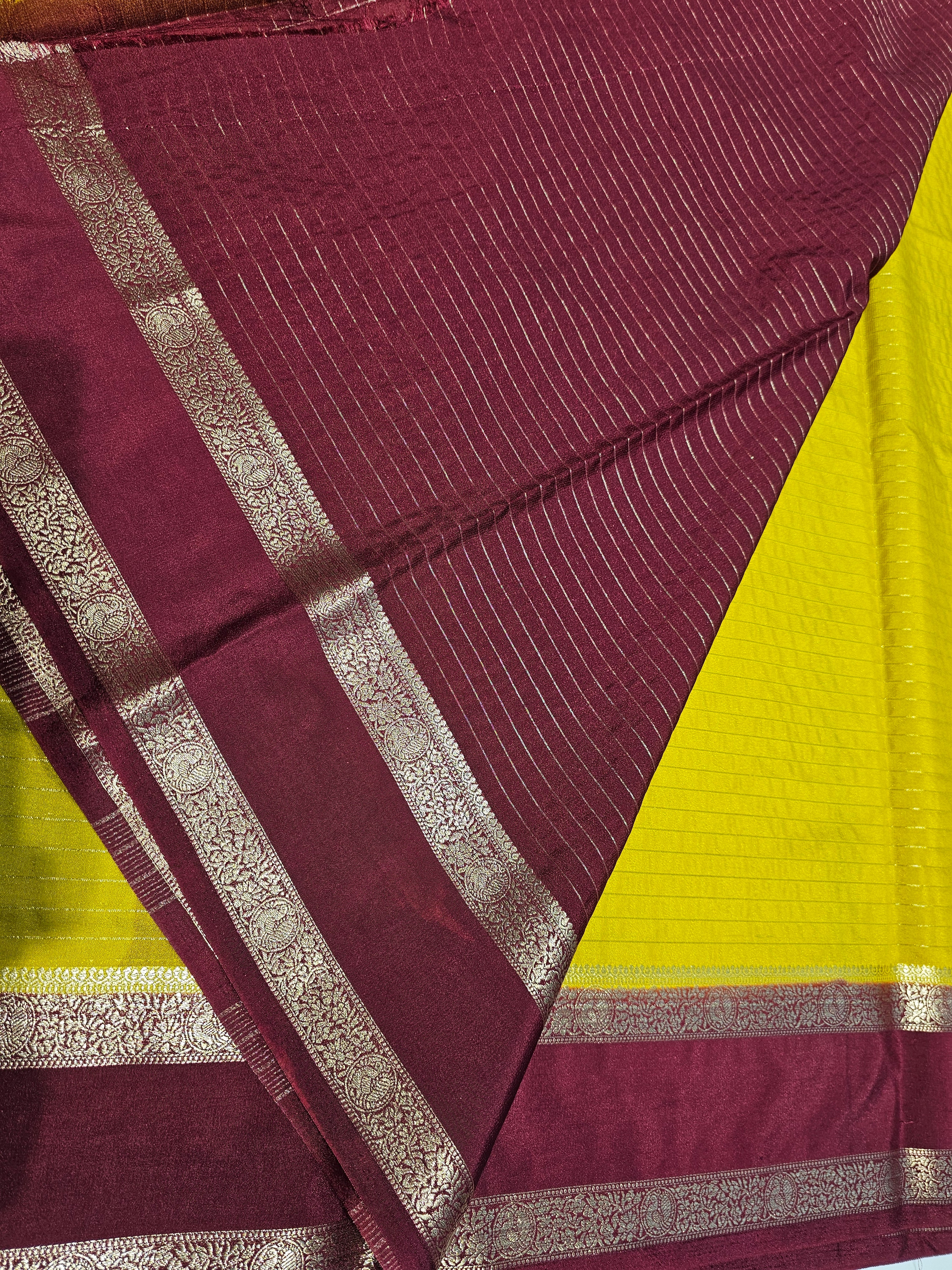 YELLOW AND BROWN - BENTEX SEMI CREPE