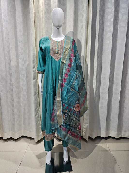 BLUE ANARKALI - PARTY WEAR SALWAR SUIT