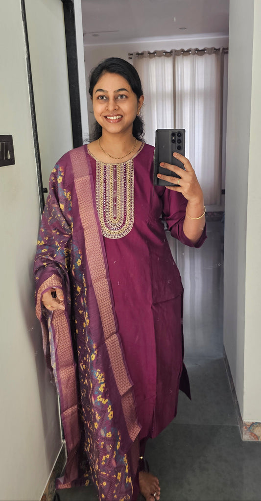WINE - PARTY WEAR SALWAR SUIT