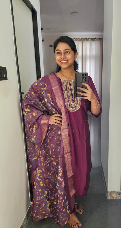WINE - PARTY WEAR SALWAR SUIT