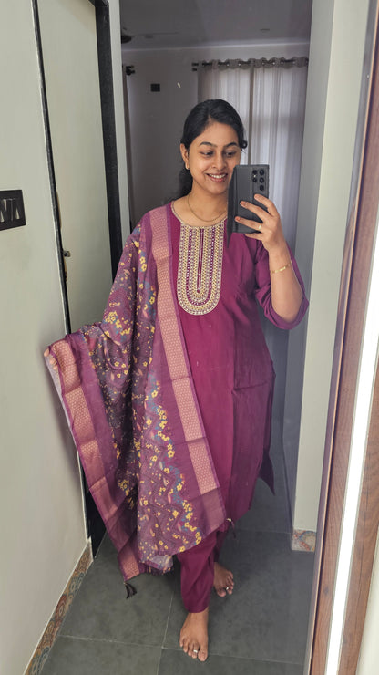 WINE - PARTY WEAR SALWAR SUIT