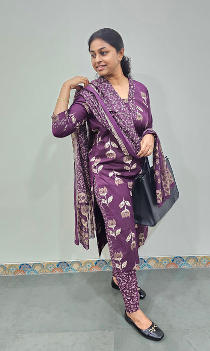 GRAPE - PURE COTTON KURTA SET