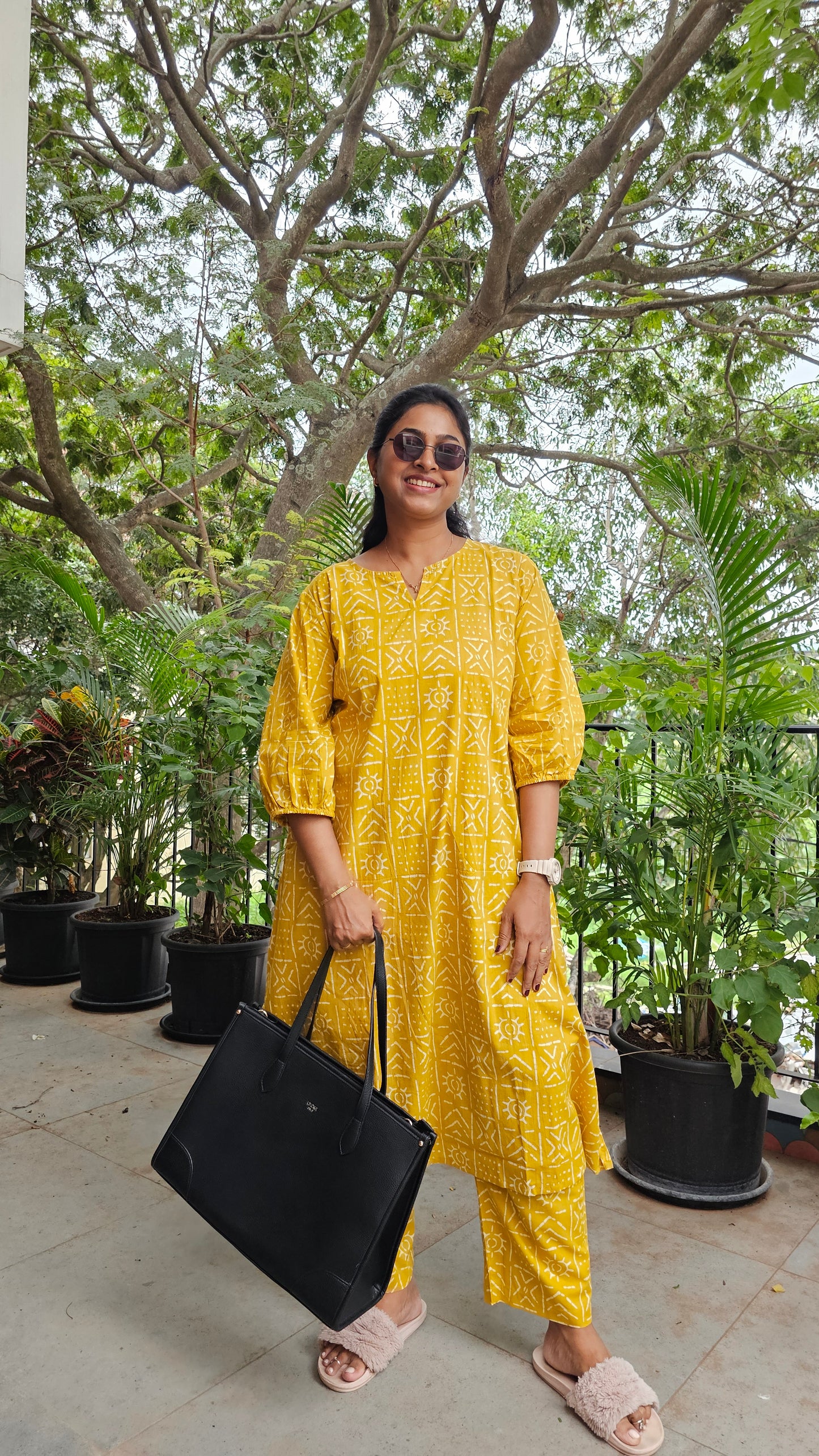 YELLOW- PURE COTTON CO-ORD SET