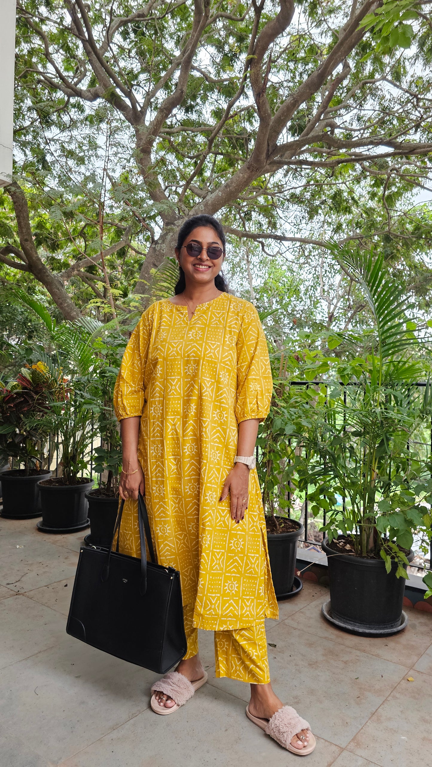 YELLOW- PURE COTTON CO-ORD SET