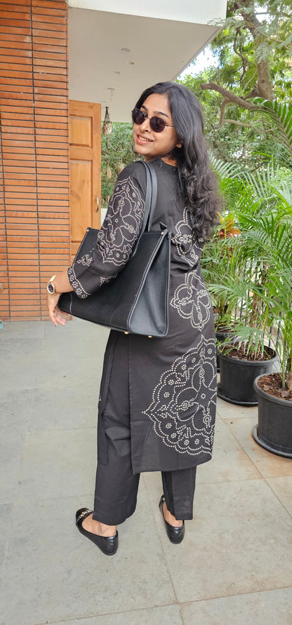 BLACK - PURE COTTON CO-ORD SET