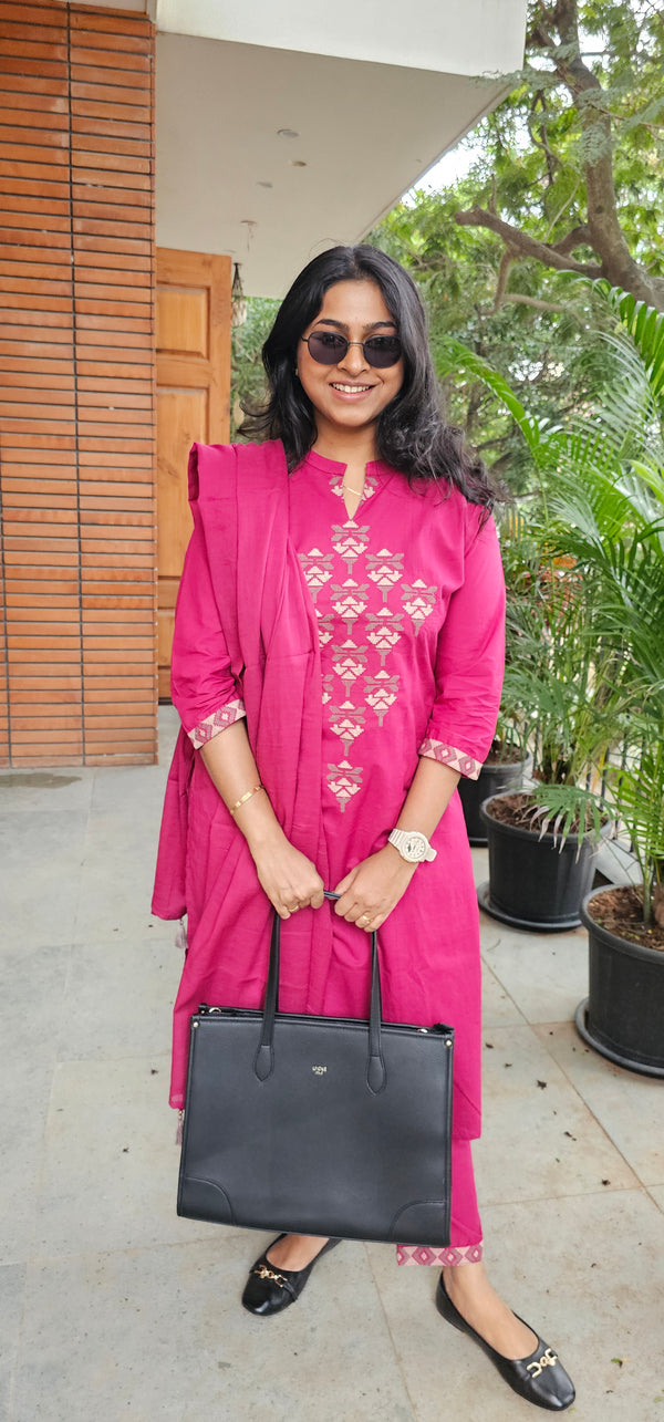 PINK - PURE COTTON KURTA SET