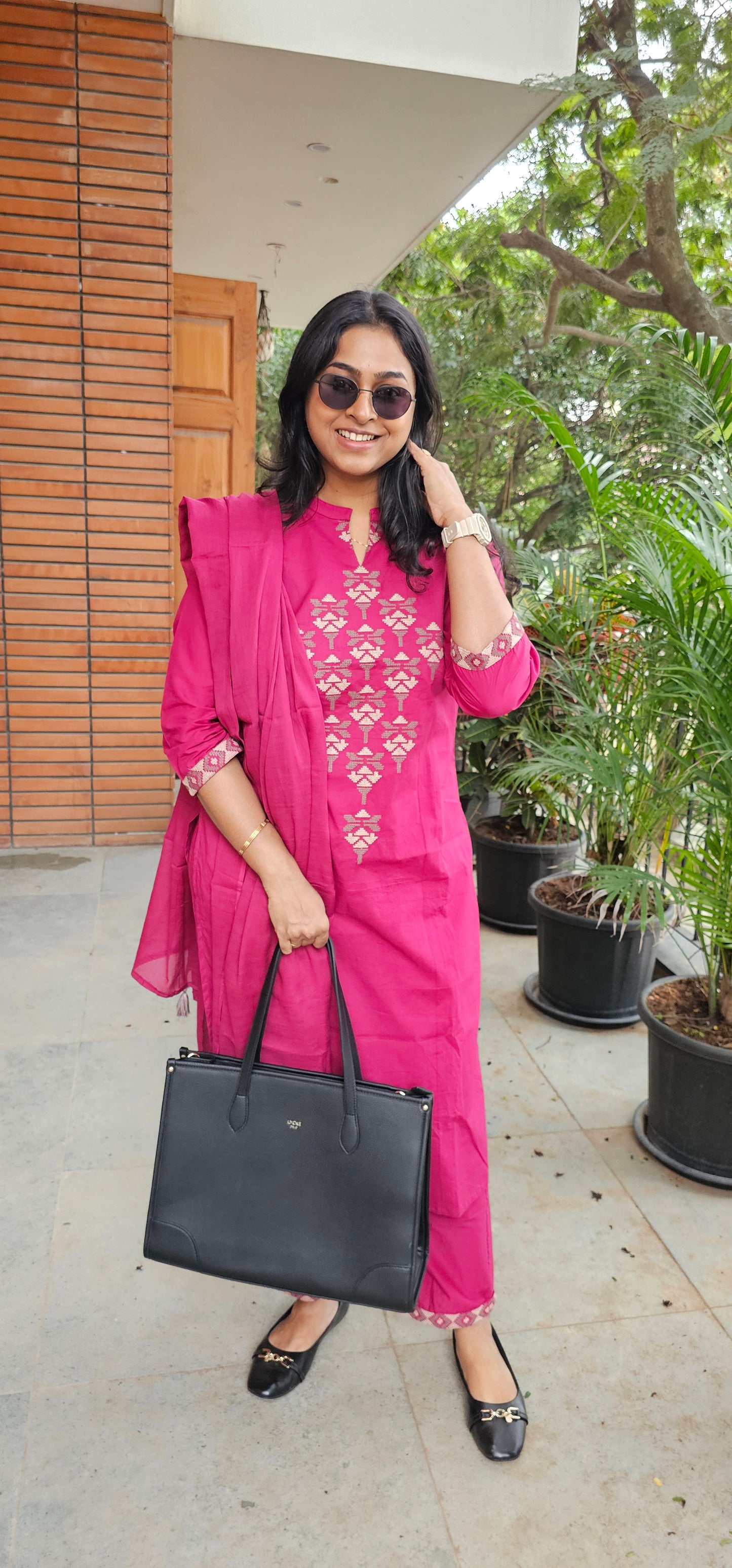 PINK - PURE COTTON KURTA SET
