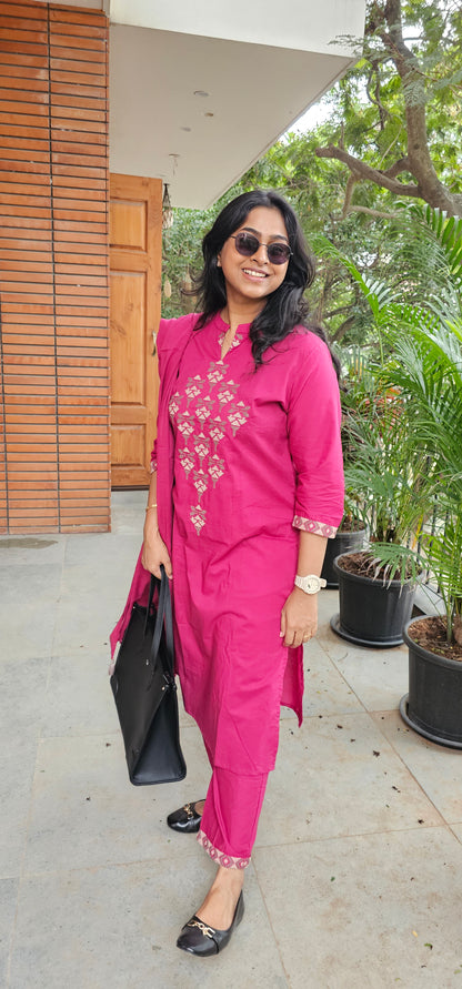 PINK - PURE COTTON KURTA SET