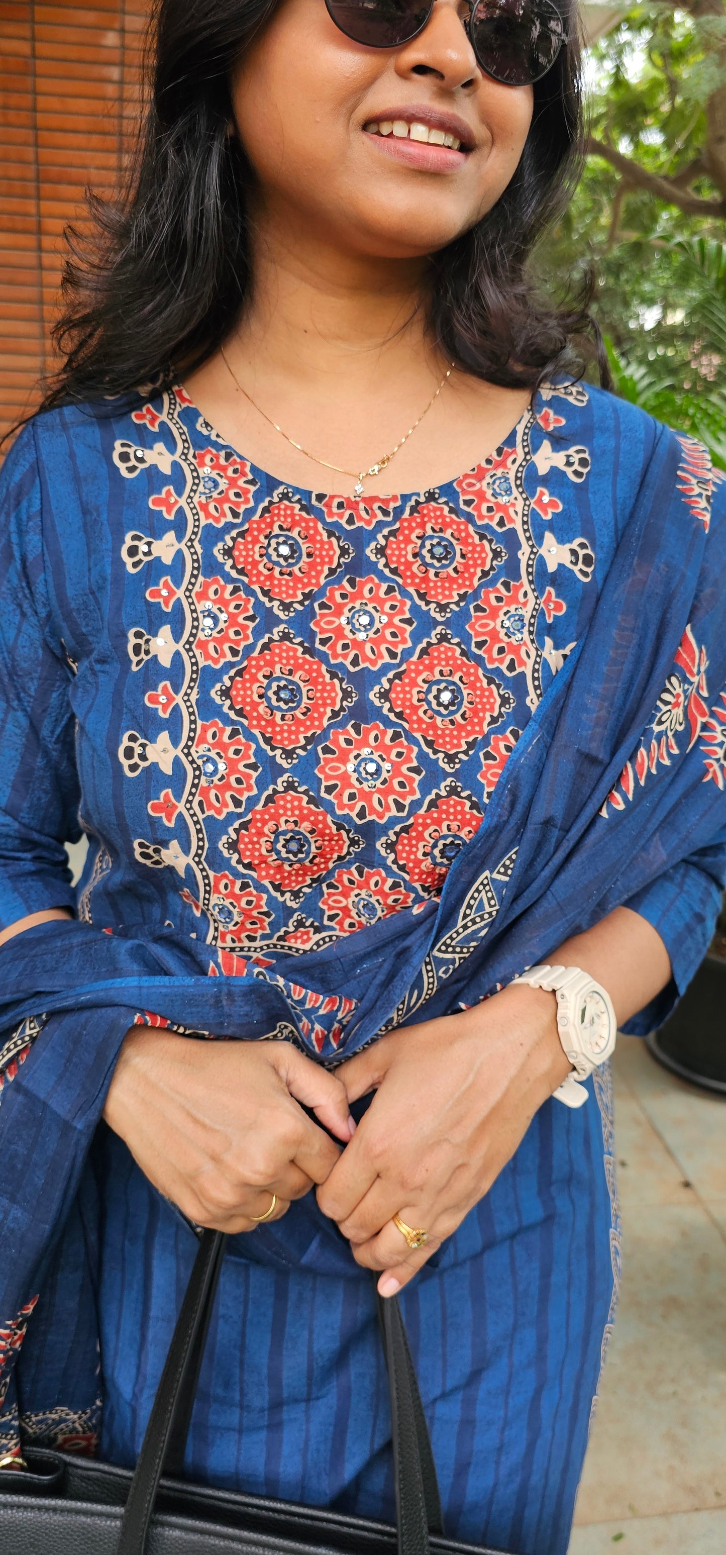 BLUE - PURE COTTON KURTA SET