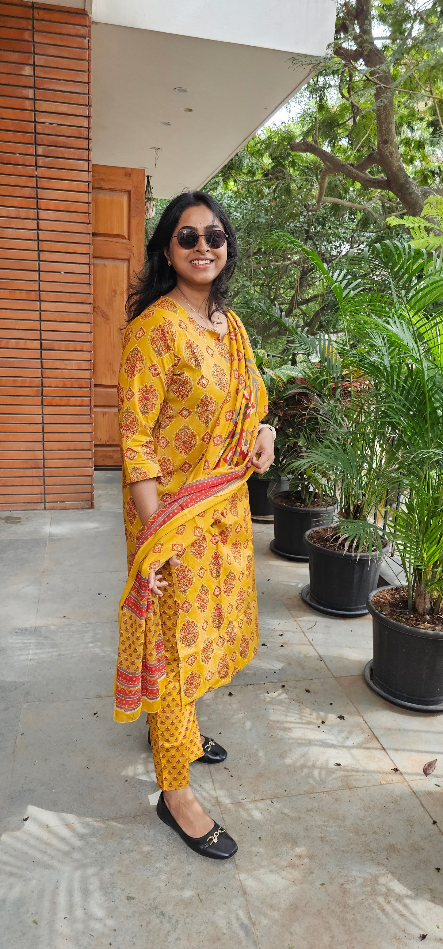YELLOW - PURE COTTON KURTA SET