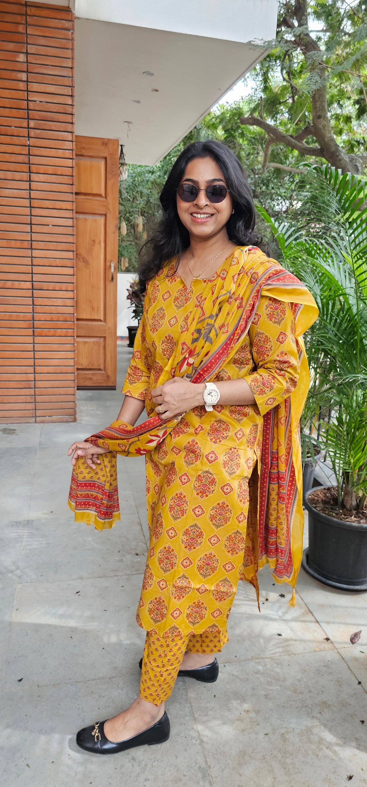 YELLOW - PURE COTTON KURTA SET