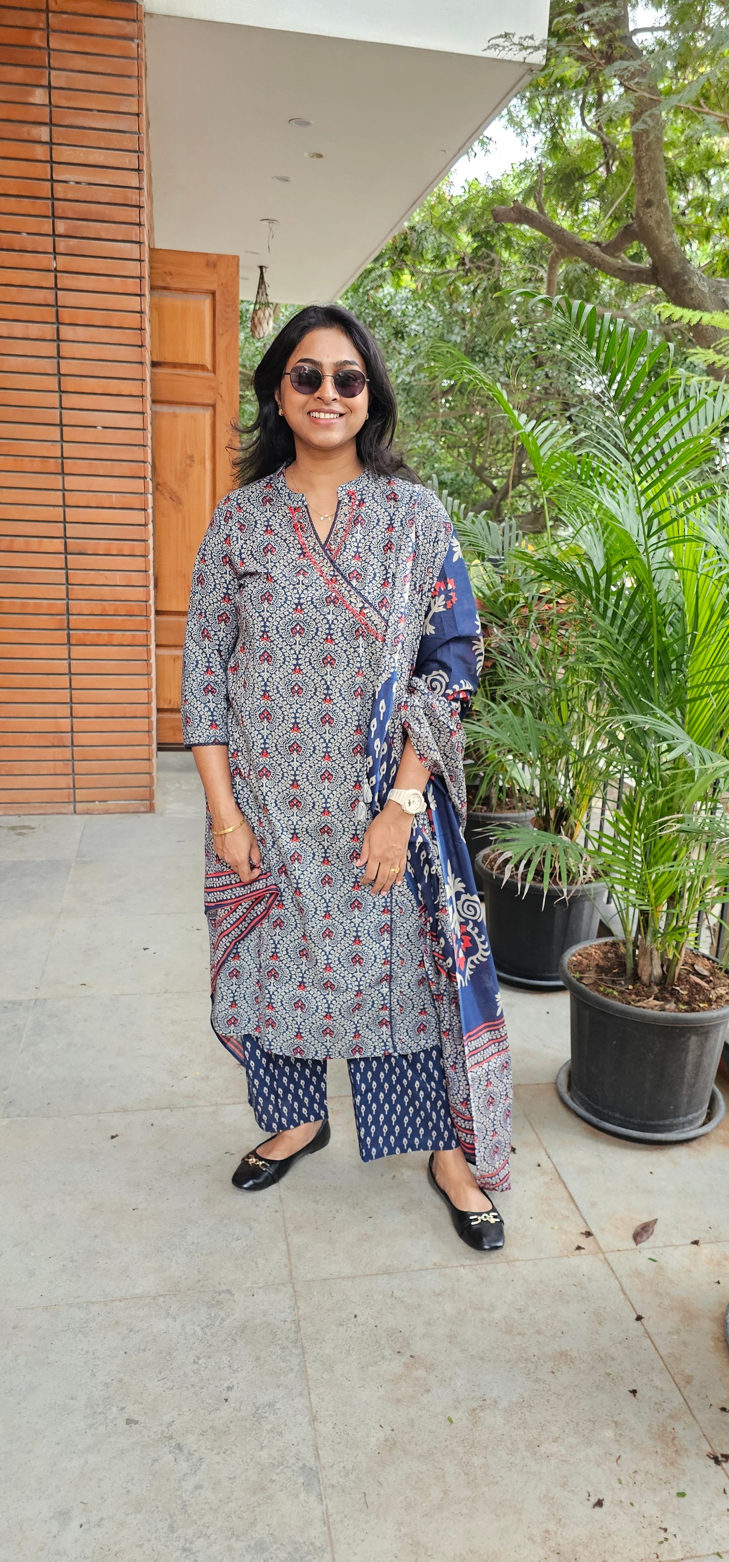 BLUE - PURE COTTON KURTA SET