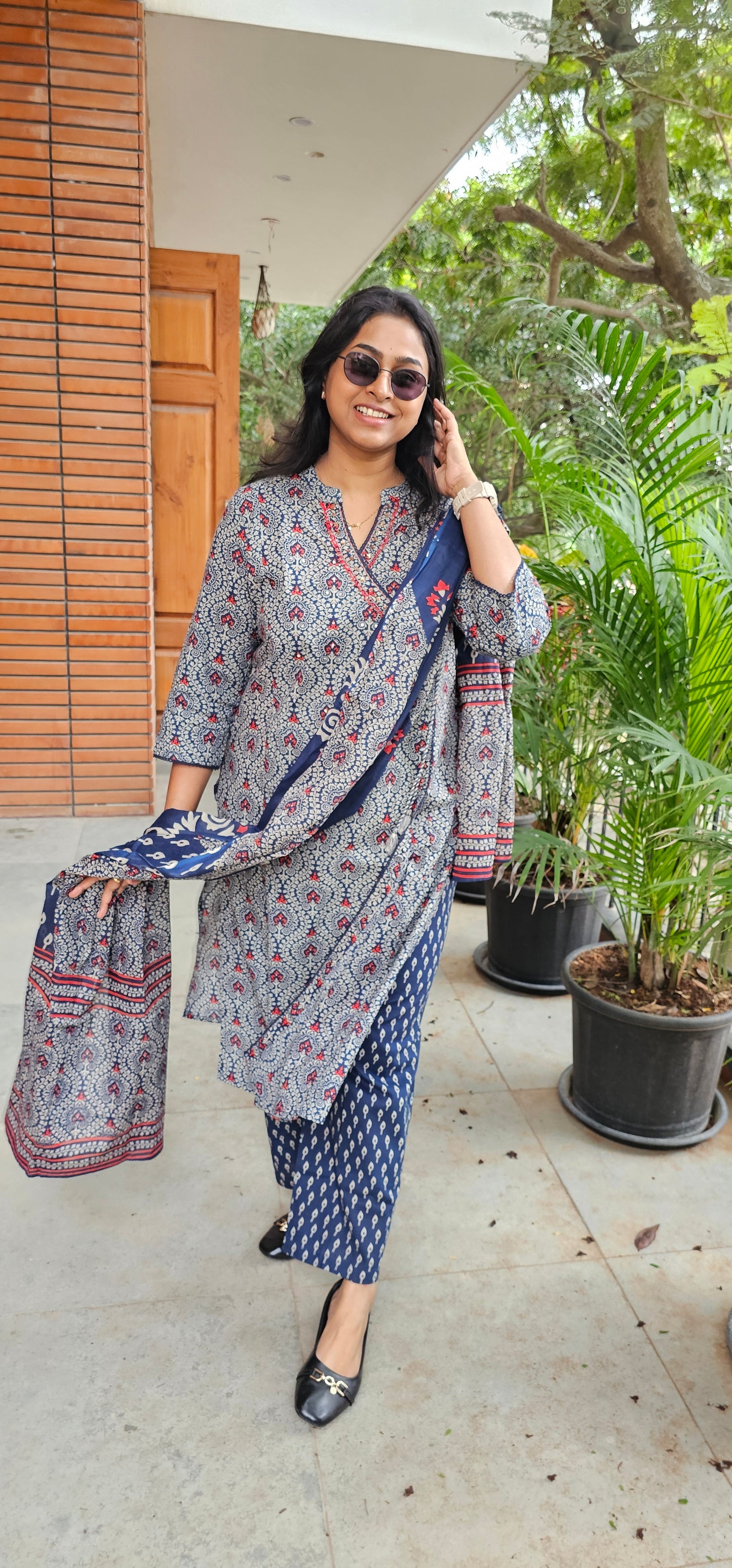BLUE - PURE COTTON KURTA SET