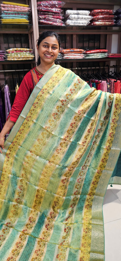 MULTI COLOUR TISSUE ORGANZA SAREE
