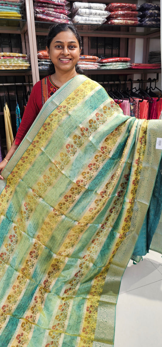 MULTI COLOUR TISSUE ORGANZA SAREE