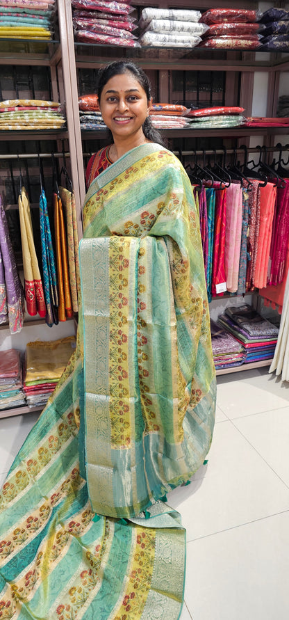MULTI COLOUR TISSUE ORGANZA SAREE