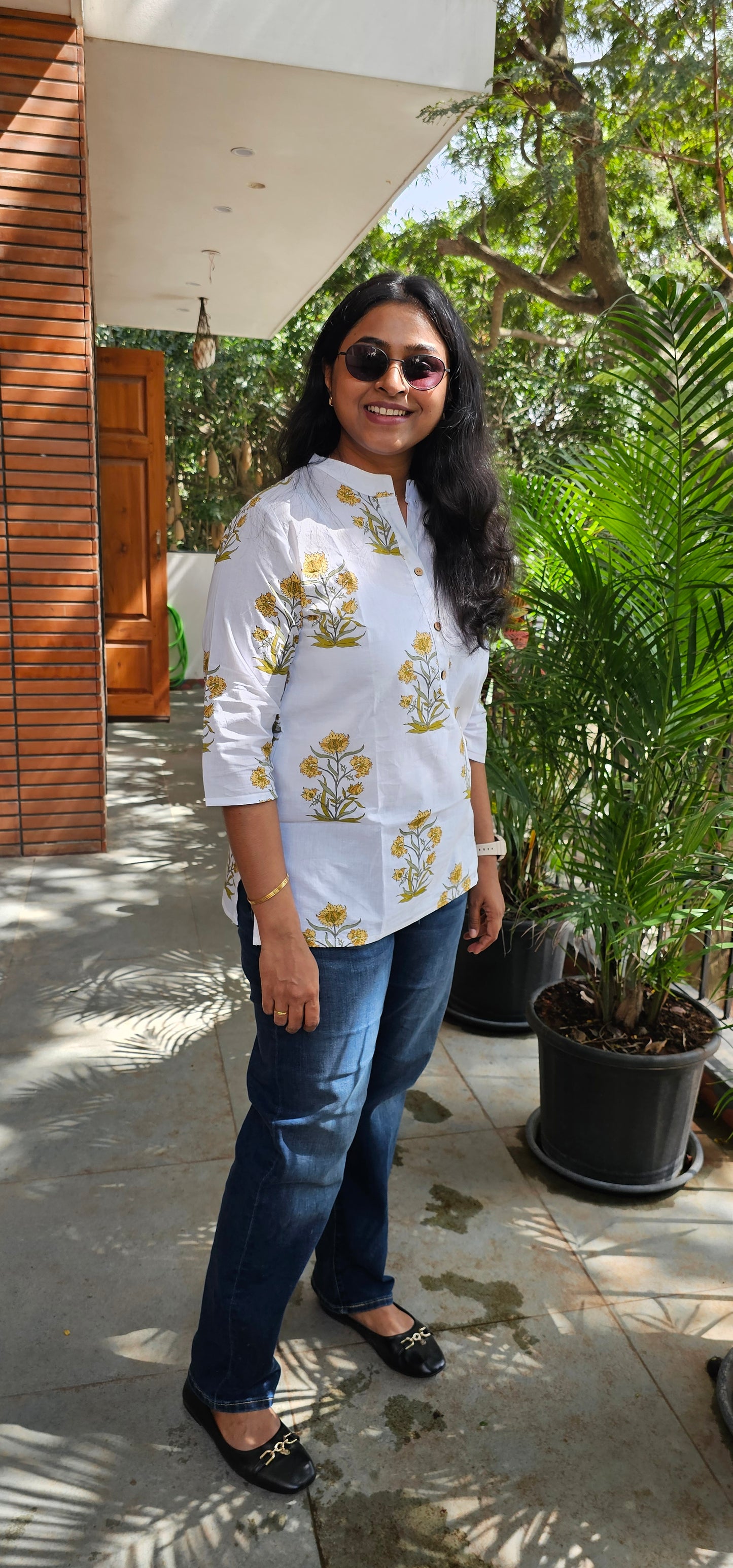 BROWN - PURE COTTON SHORT KURTA