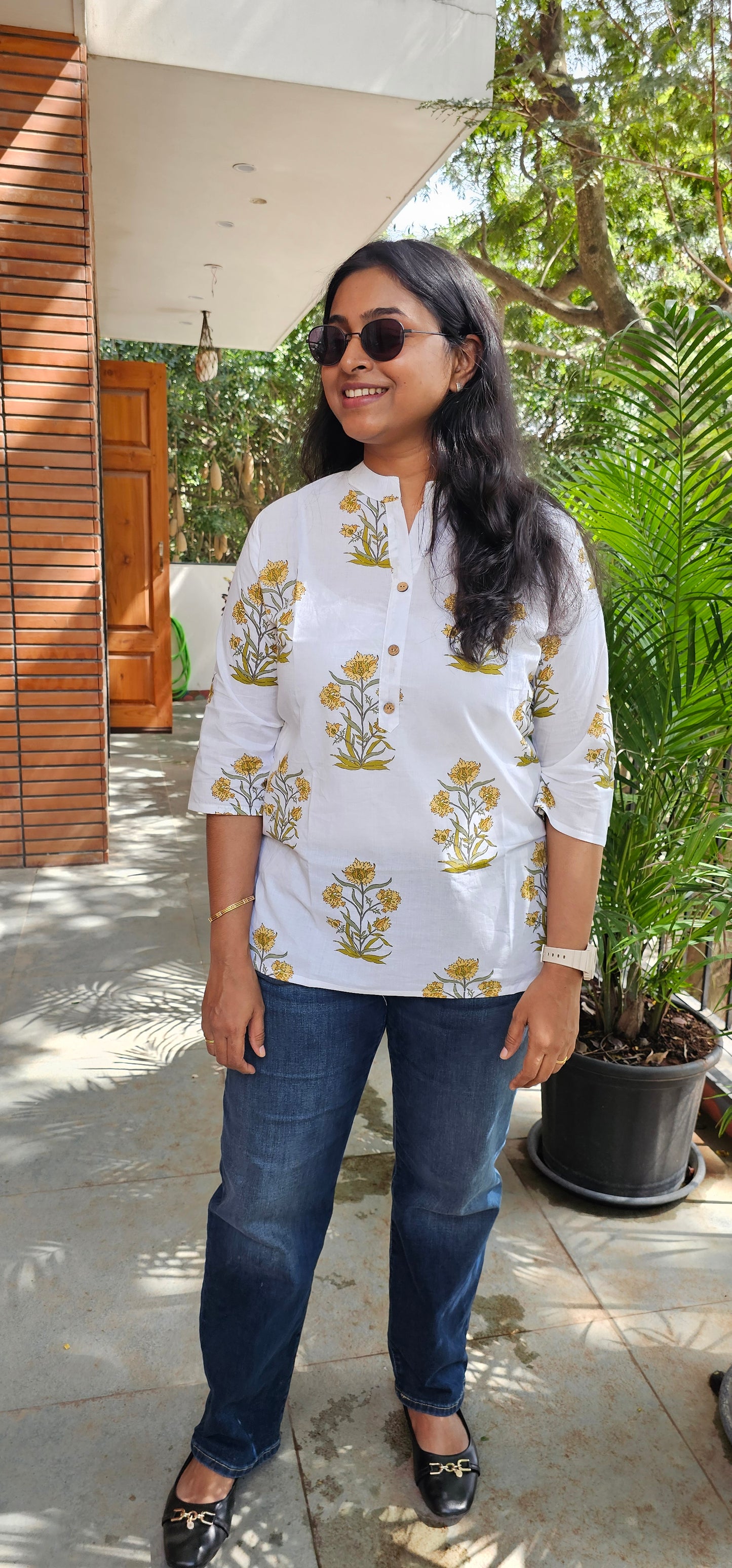 BROWN - PURE COTTON SHORT KURTA