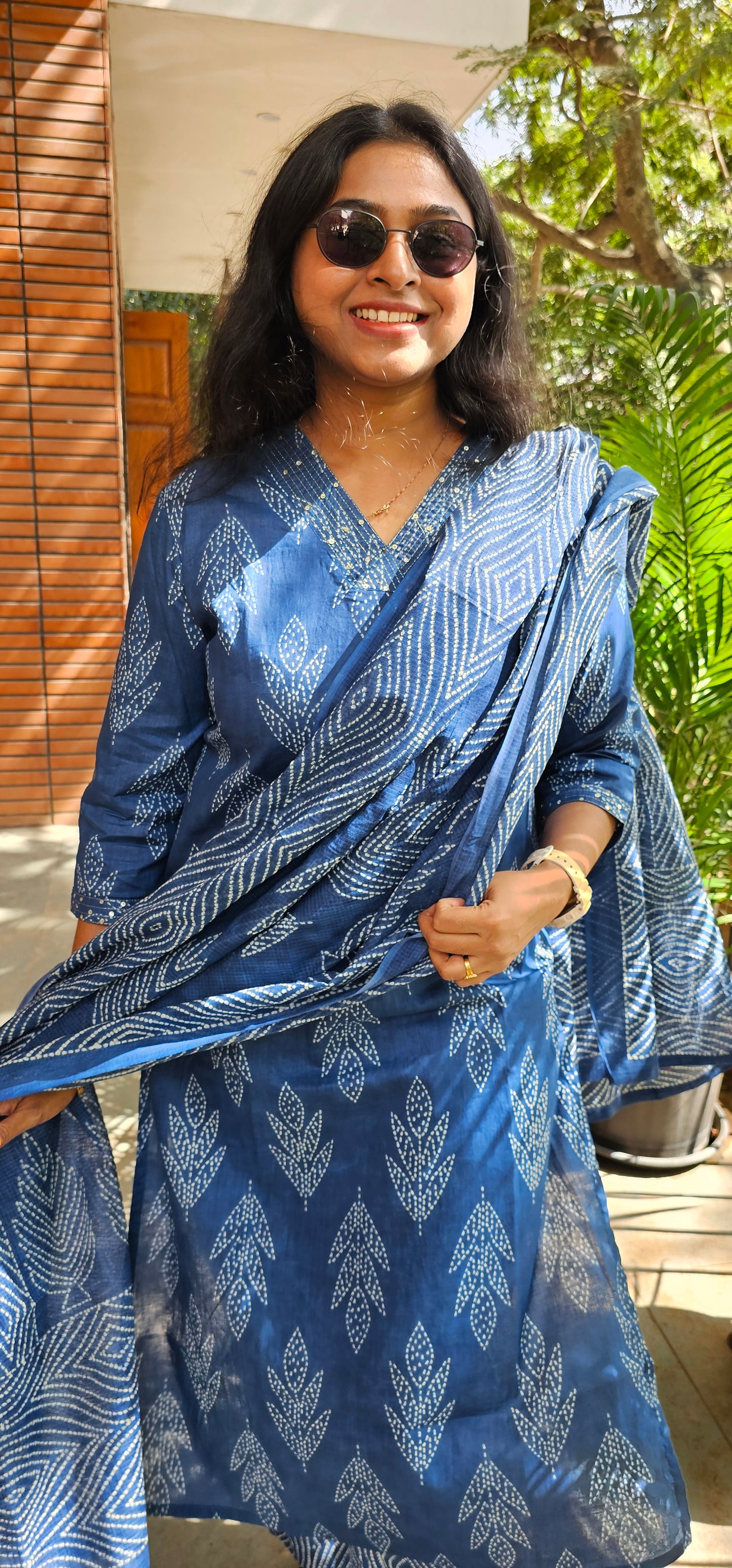 BLUE - PURE COTTON KURTA SET