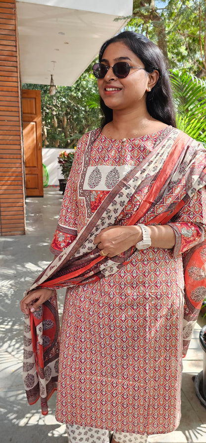 MULTICOLOUR - PRINTED PURE COTTON KURTA SET