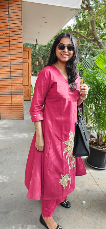 BURGUNDY - PURE COTTON CO-ORD SET