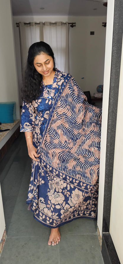BLUE - PURE COTTON KURTA SET