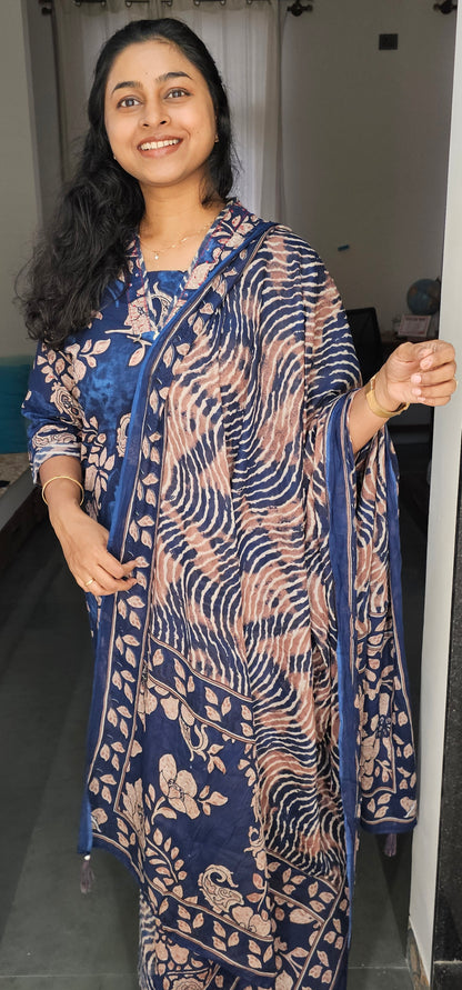 BLUE - PURE COTTON KURTA SET