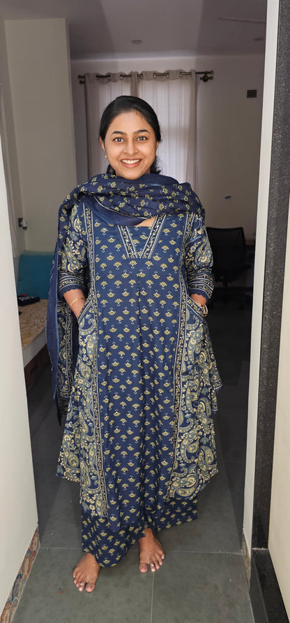 BLUE - PURE COTTON KURTA SET