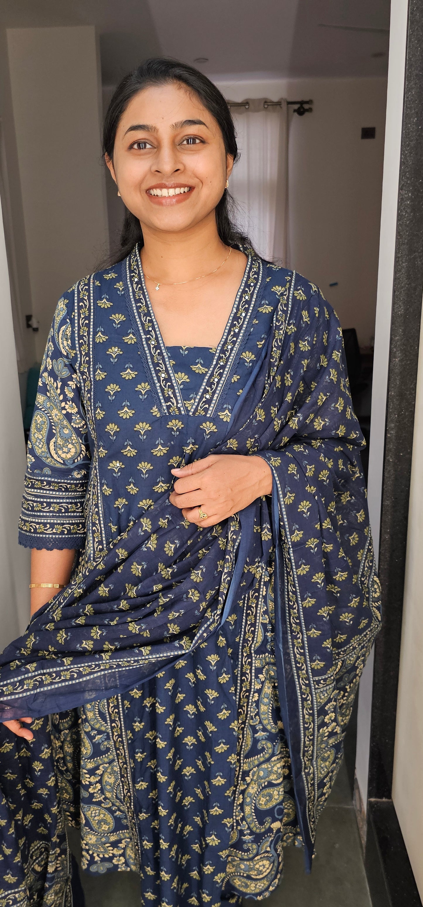 BLUE - PURE COTTON KURTA SET