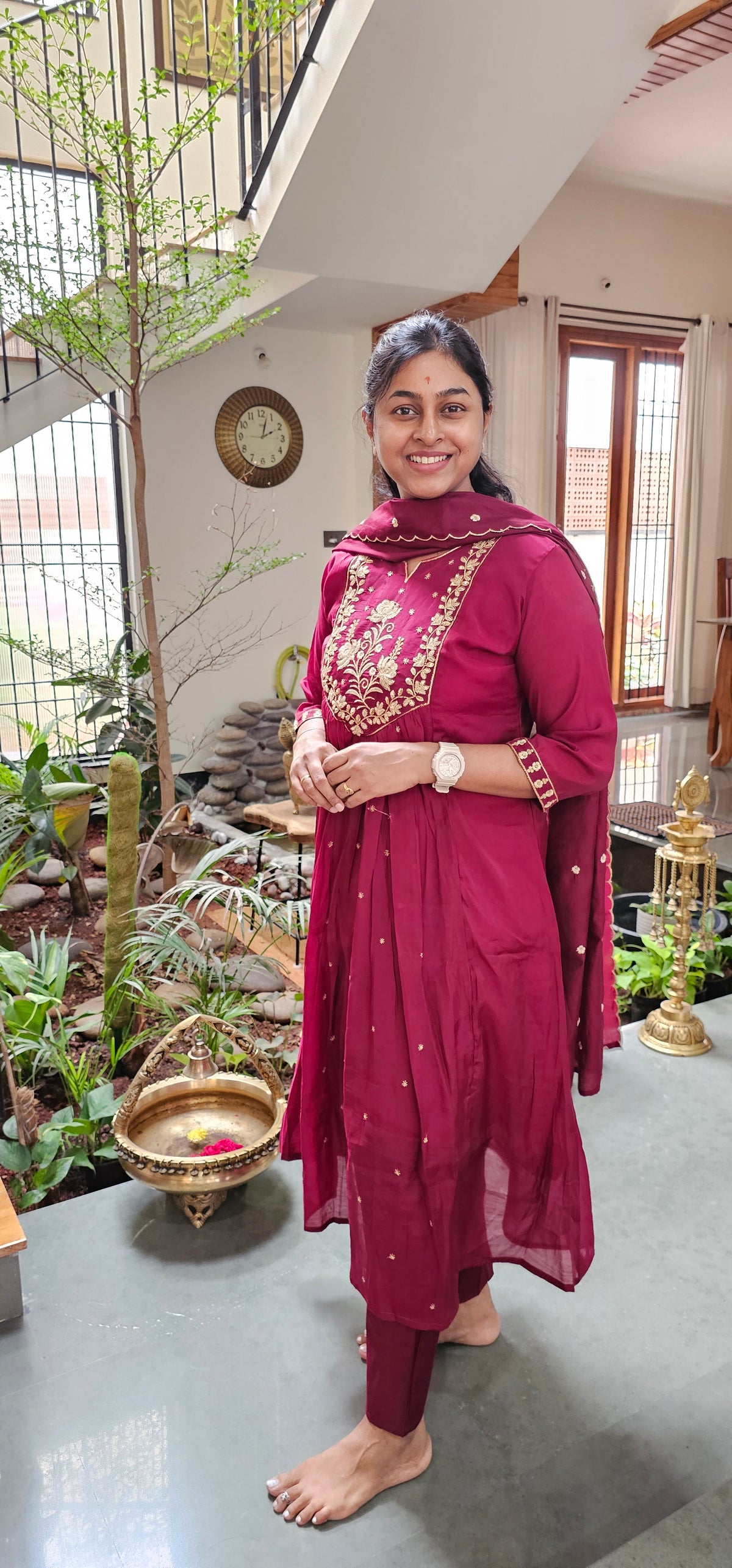 MAROON - MULCHANDERI FESTIVE SUIT